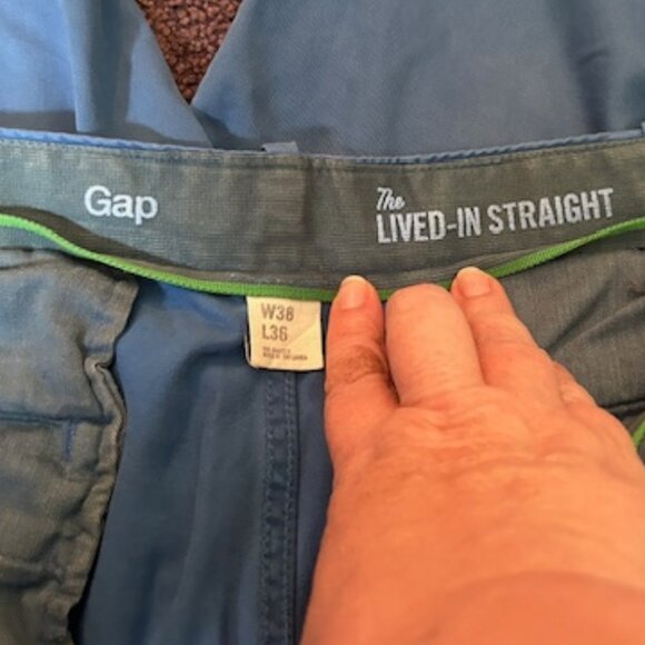 Tall - Blue Straight Leg Gap Chinos - Picture 3 of 4